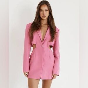 SNDYS Pink Cropped Blazer Cut Out Dress (Revolve) Bondi Dress NWT